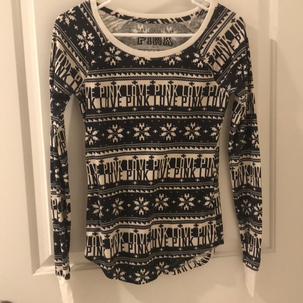 VS pink thermal long sleeve tee
